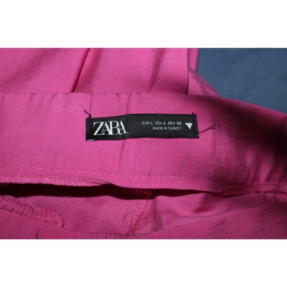 Zara Wide Leg Pink Trouser Size Large - Picture 7 of 8
